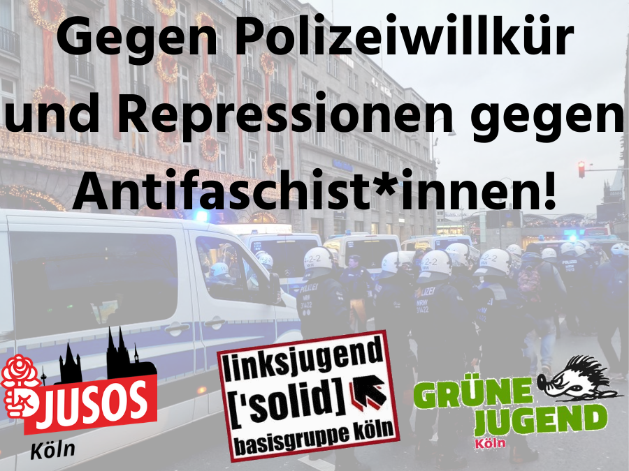 Gemeinsames Statement zum Auftreten der Polizei in Bezug auf die rechten und antifaschistischen Demonstrationen am 04.01. in Köln