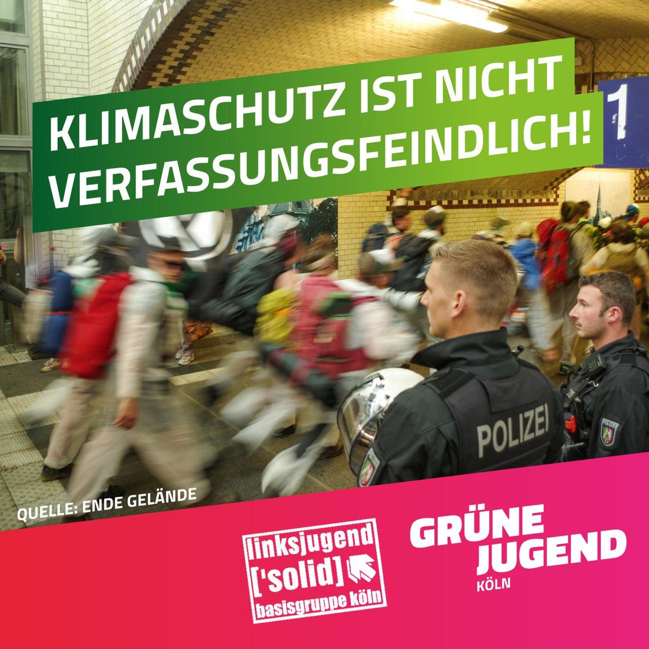 linksjugend [‘solid] und GJ: Solidarität mit Ende Gelände, gegen Extremismustheorie und rechte Tendenzen im Verfassungsschutz!