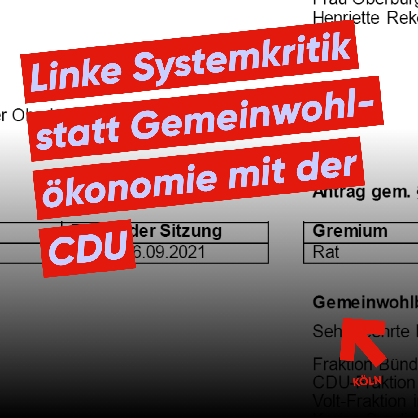 Linke Systemkritik statt Gemeinwohlökonomie mit der CDU